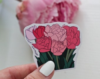 Peony Bouquet Sticker