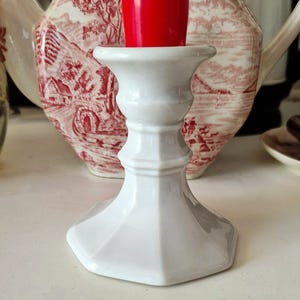 80s/90s Vintage Pfaltzgraff Heritage white porcelain candle holder