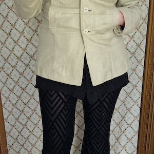 80s/90s Vintage Cream Beige Genuine Leather Jacket