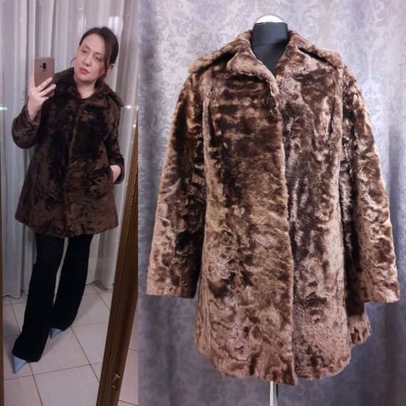 60s/70s Vintage Brown Teddy Bear Real Shearling F… - image 2