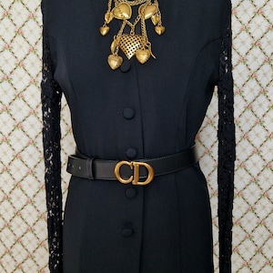 80s/90s Vintage Black Blazer with Lace Sleeves