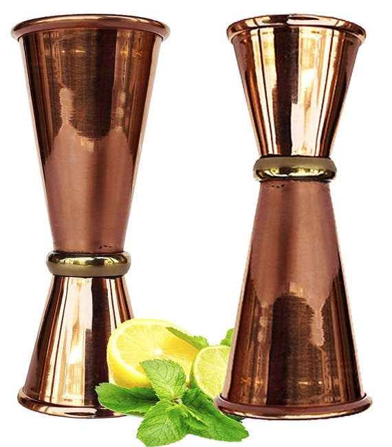 Pure Copper Double Jigger Cocktail Shot Glasses For Drinking Wine