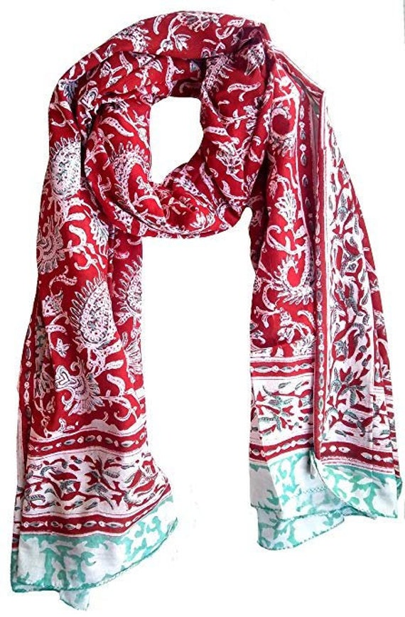 Fashion Printed Viscose Scarfs and Shawls Rajasthani Print Style Stole All Season Scarves Party Wear Beautiful Shawls and Scarfs