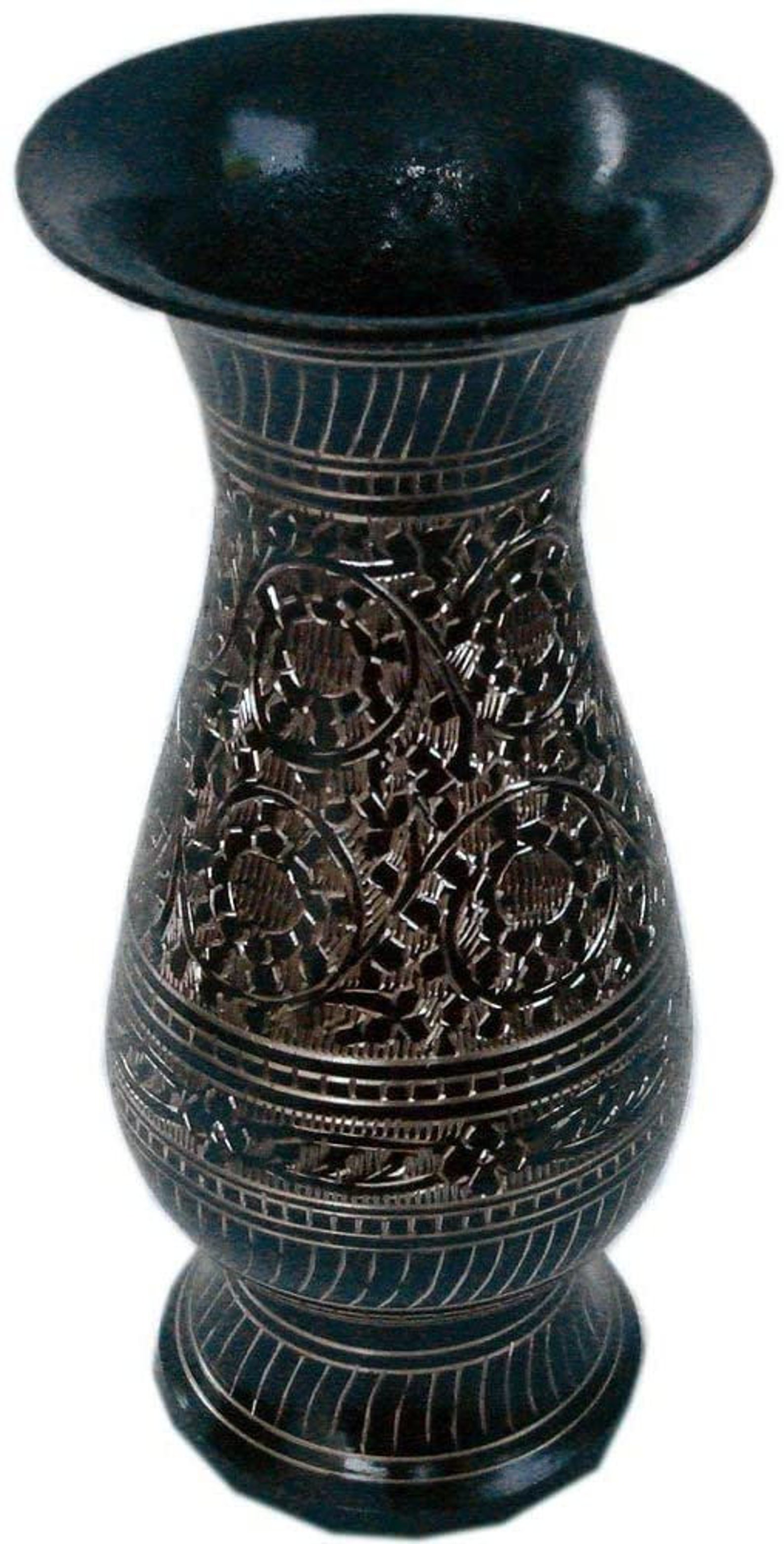 Brass Black Flower Vase Antique Golden Minakari Work Flower Etsy