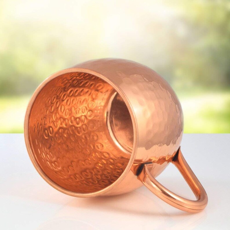 Hammered Copper Moscow Mule Barrel Mugs Set of 4 Etsy