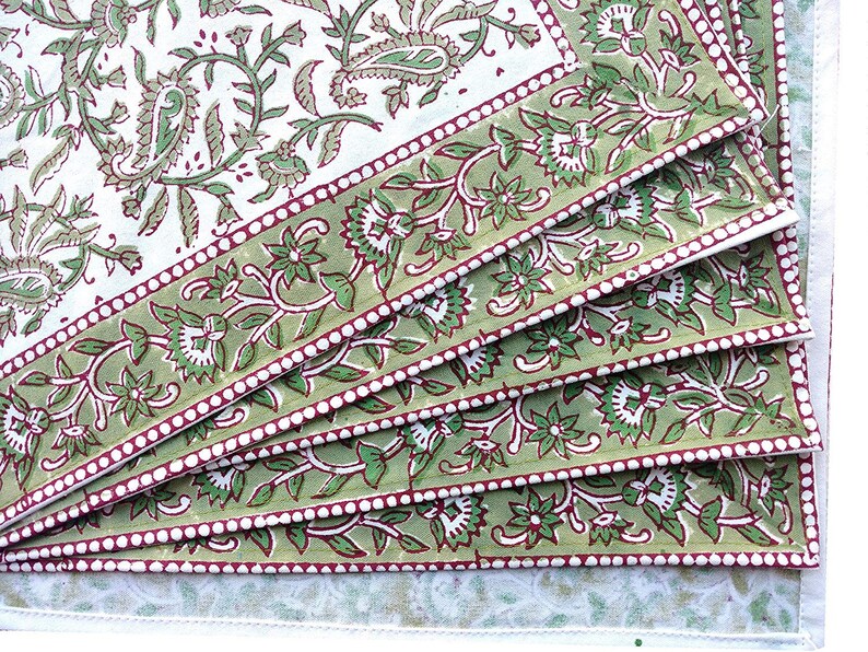 100 Cotton Indian Style Theme Dining Table Mats and Napkins Etsy