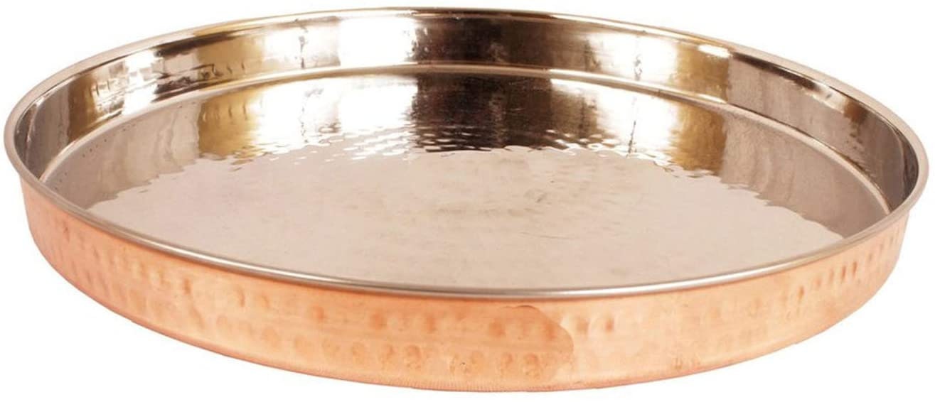 Copper & Stainless Steel Hammered Indian Dinner Plate Thali Etsy