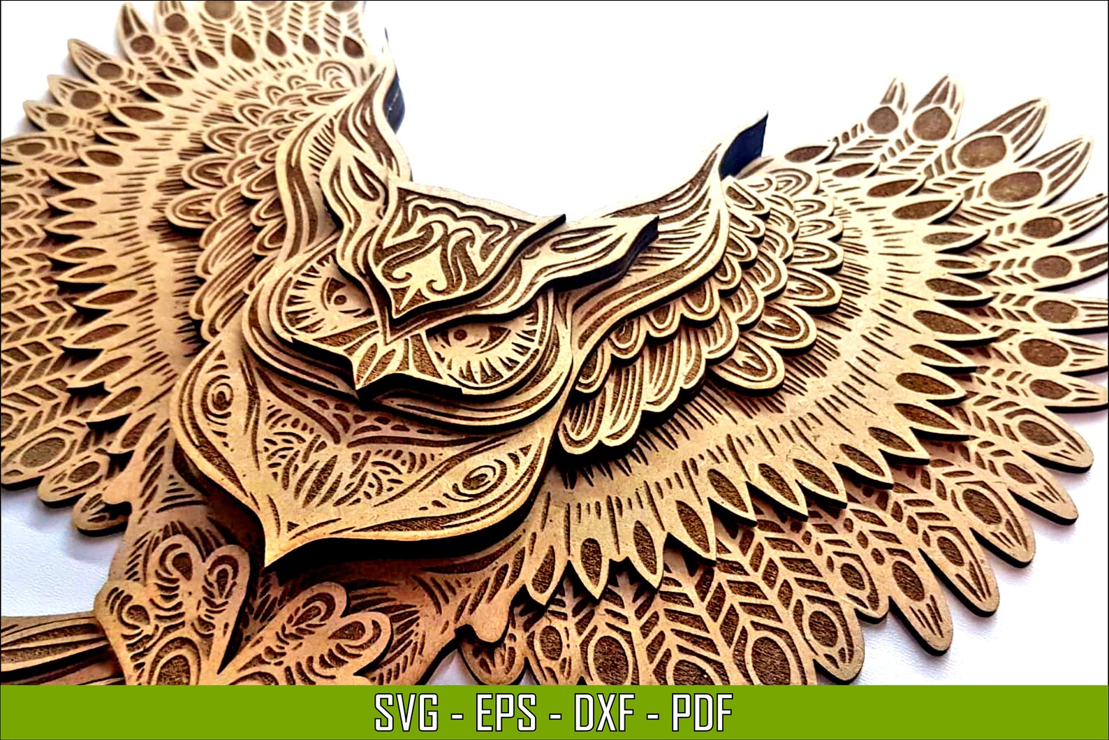 Multilayer owl mandala home decor wall art SVG DXF EPS ...