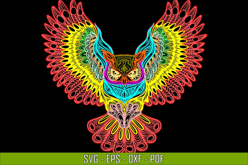 Download Layered Owl Mandala Svg - Layered SVG Cut File