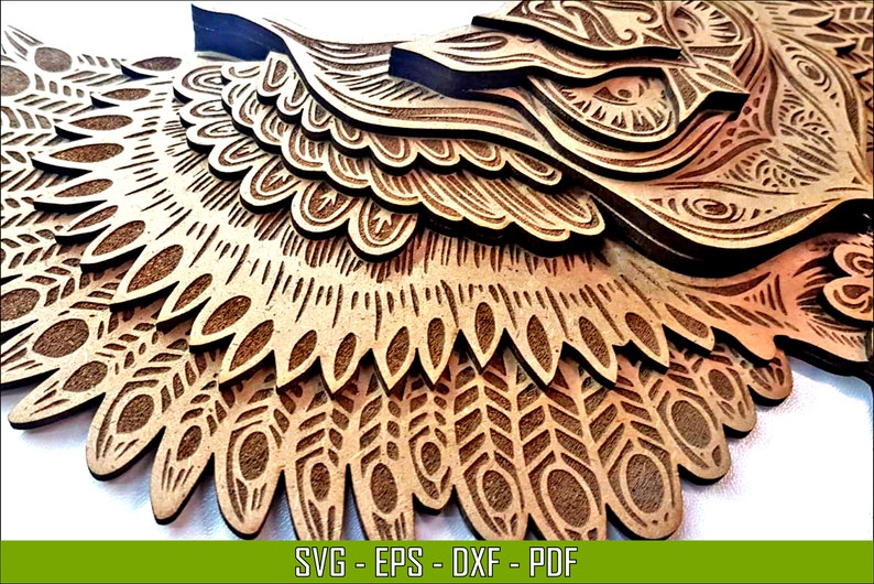 Download Multilayer owl mandala home decor wall art SVG DXF EPS ...