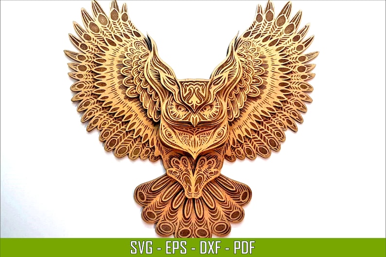 Download Multilayer owl mandala home decor wall art SVG DXF EPS ...