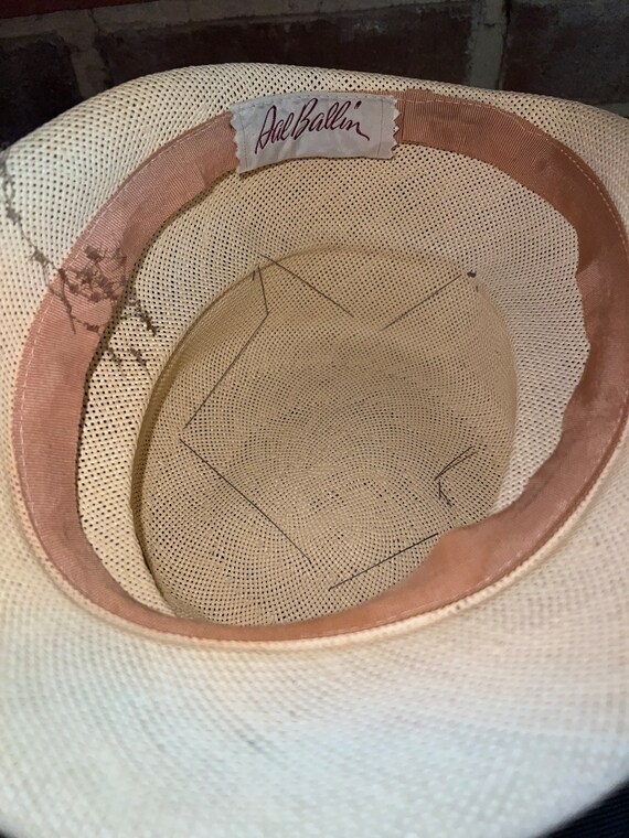 White Straw with Purple Surround Peach Basket Hat wit… Gem