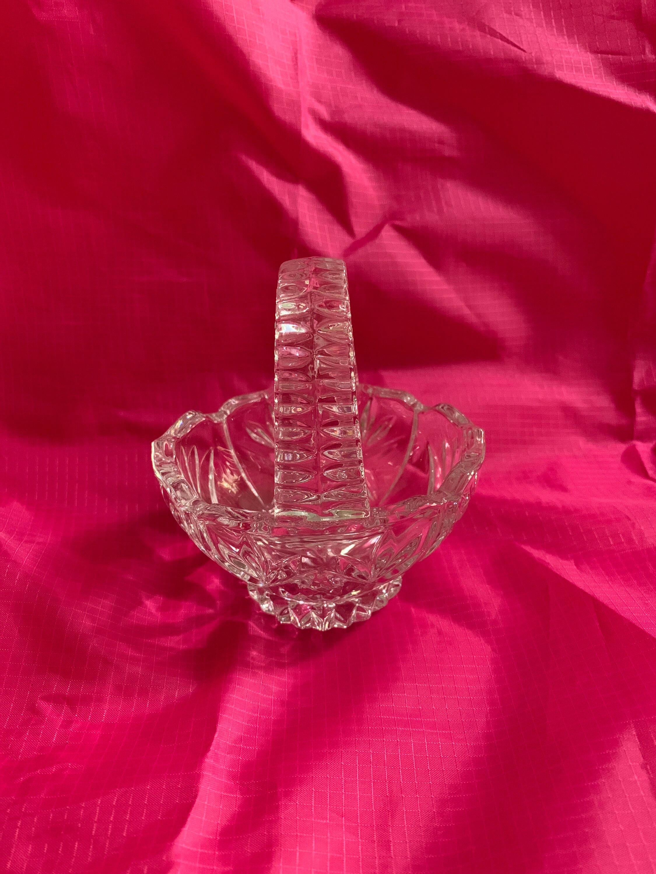 Cut Glass Flower Basket Etsy