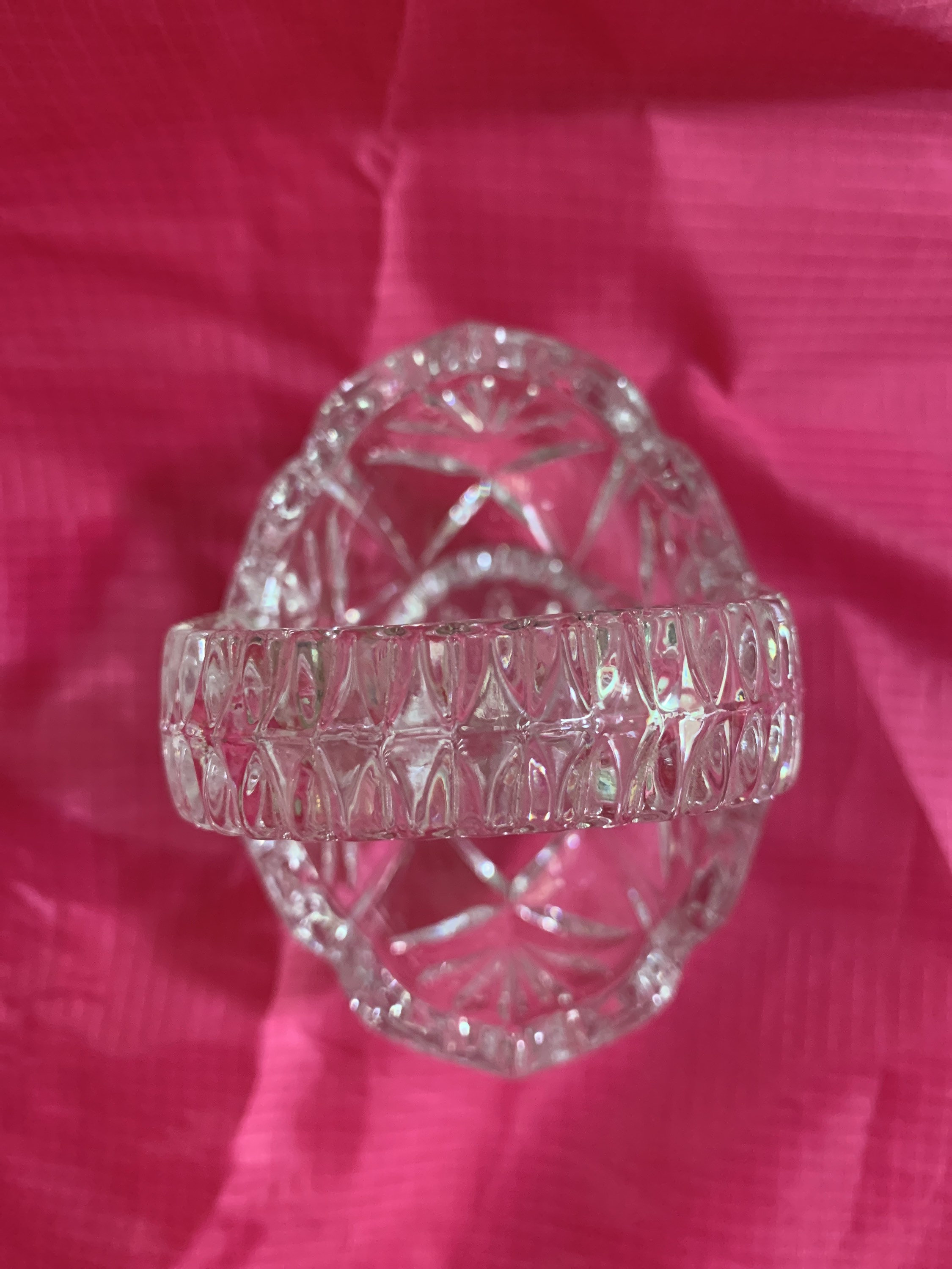 Cut Glass Flower Basket Etsy