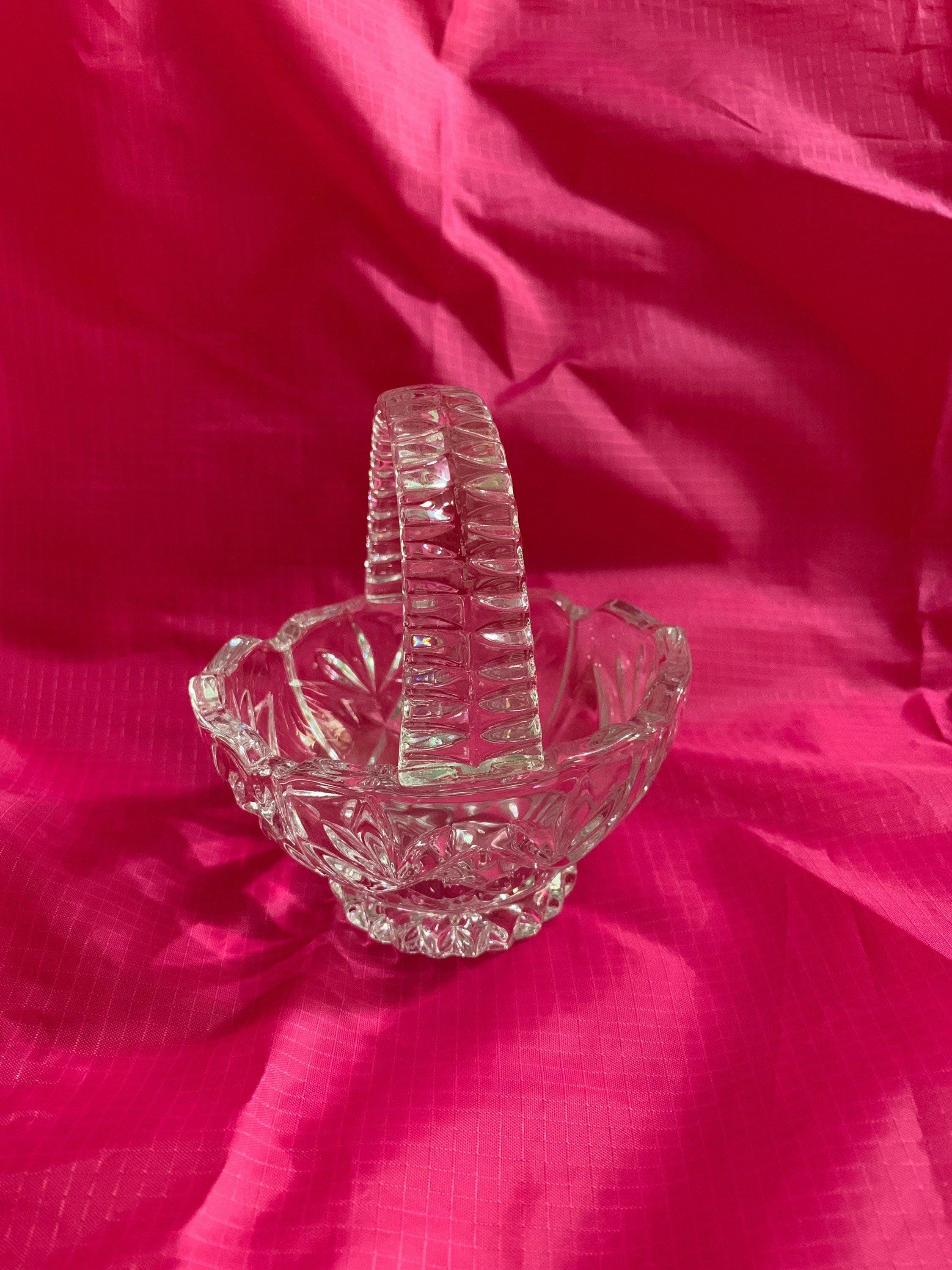 Cut Glass Flower Basket Etsy