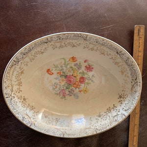 Vintage Floral and Gold Border Bowl