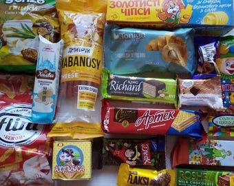 800 g, Caja de snacks ucranianos, un regalo de dulces tradicionales ucranianos, dulces ucranianos