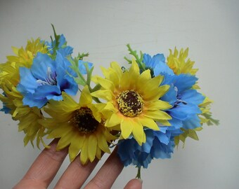 Corona ucraniana Adorno para el cabello Corona con girasoles Flor grande Tocado folclórico ucraniano para mujeres