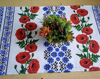 Toallas de cocina de lino ucraniano con patrón tradicional, decoración de cocina, toalla de cocina