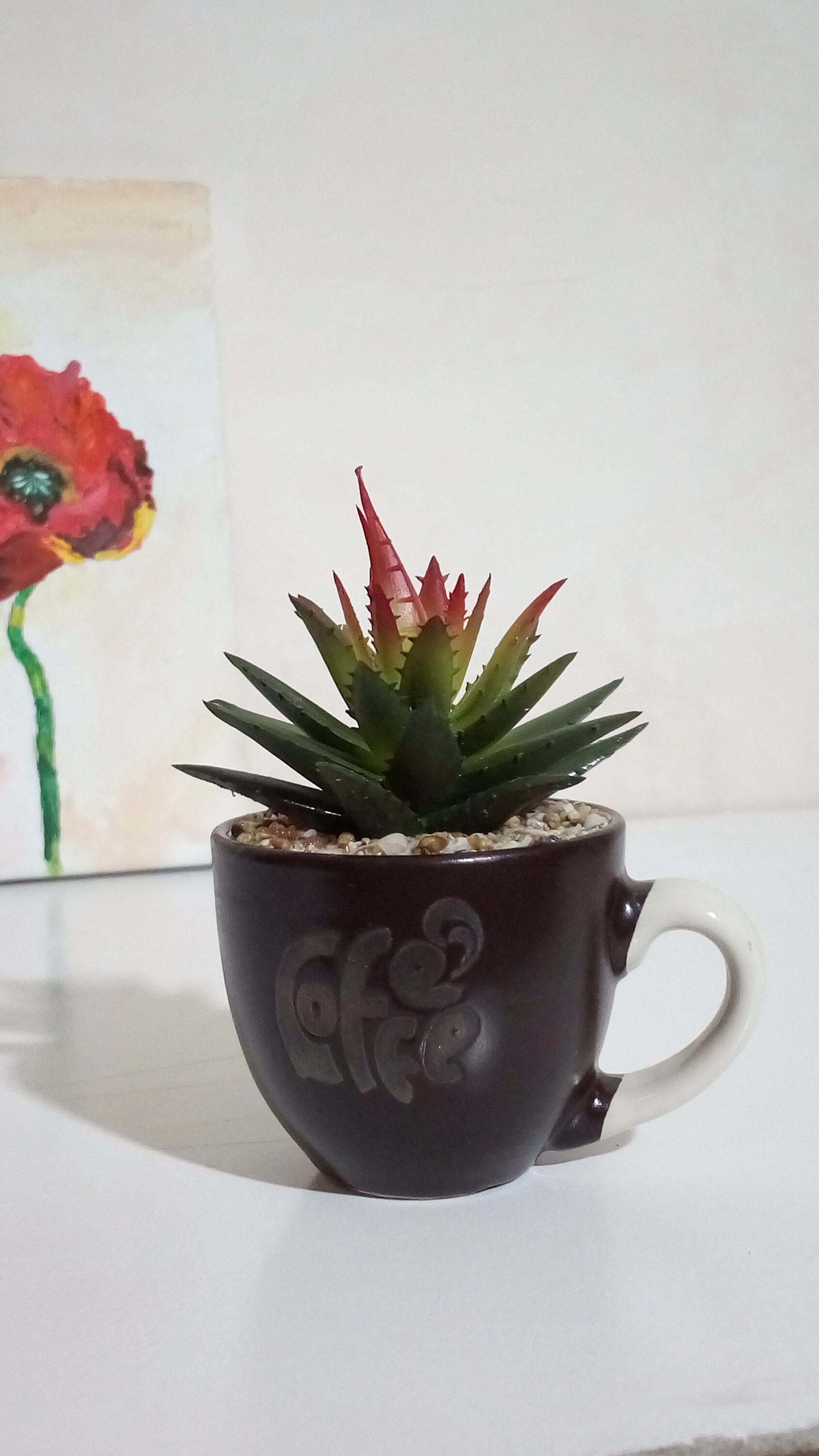 Artificial succulents in a coffee cup home decor succulent Etsy