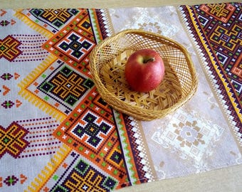 Toallas de cocina de lino ucraniano con patrón tradicional, decoración de cocina, toalla de cocina