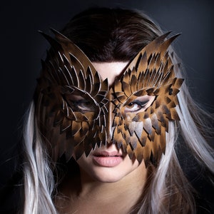 pic Full Face Owl Mask woodland owl mask masquerade masks women owl mask leather mask bird mask burning man mardi gras festival mask