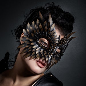 Layered Golden Owl Mask, Masquerade Masks Women, Hand Painted Mask,  Bird Mask