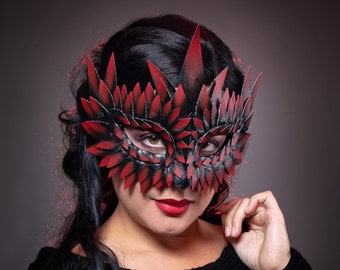 Small Red Mask, Masquerade Masks Women, Red Bird Mask, Mardi Gras Masks, Party Mask