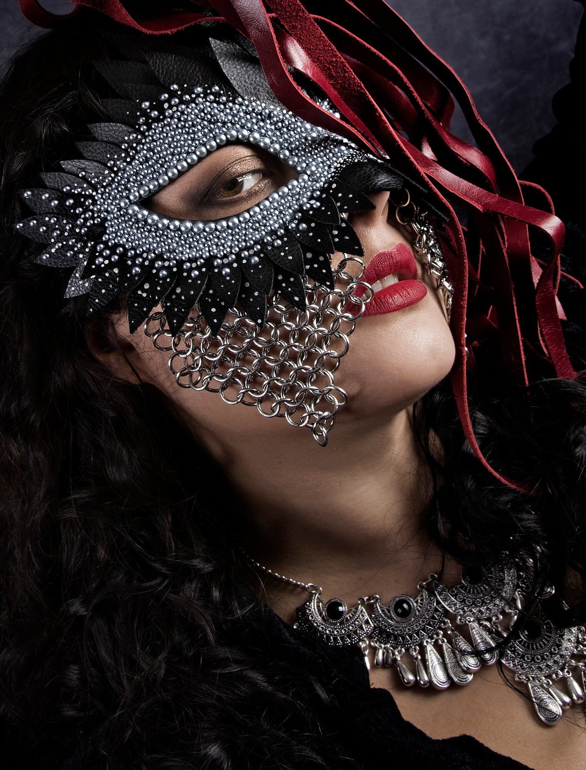 Silver Chainmail Unisex Mask Masquerade Mask Masquerade - Etsy