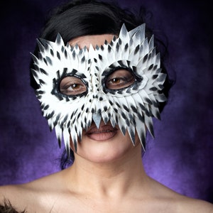 Snowy Owl Mask, Masquerade Masks Women, Owl Mask, Leather Mask, Bird ...