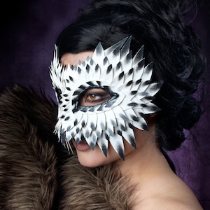 Snowy Owl Mask, Masquerade Masks Women, Owl Mask, Leather Mask, Bird Mask