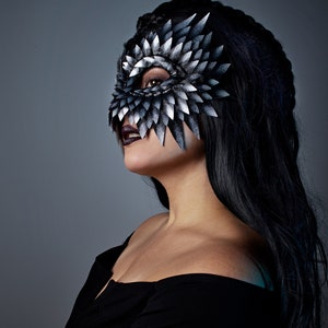 Silver Owl Mask, Masquerade Masks Women, Owl Mask, Leather Mask, Bird Mask, Burning Man, Mardi Gras, Festival Mask image 4