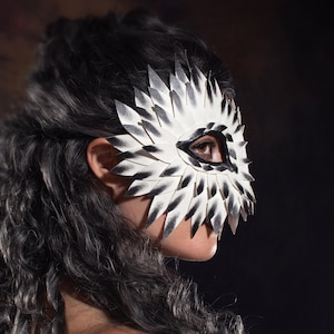 Snowy Owl Mask, Masquerade Masks Women, Owl Mask, Faux Leather Mask, Bird Mask