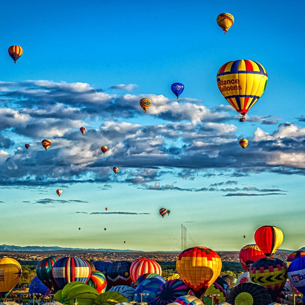 Hot Air Balloons in Albuquerque | Photograph | New Mexico, United States | landscape, balloon, sky, colorful, desert