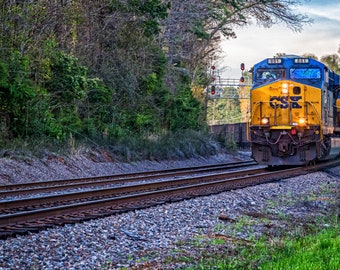 CSX Train in South Carolina | Photograph | east, landscape, rock, mountains, valley, train