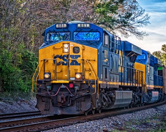 Modoc, South Carolina: CSX Freight Train in Scenic Countryside - Railroad Photography Print
