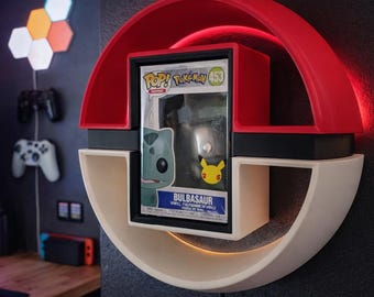 Poké Ball Inspired Light Up Wall Frame for Funko Pop! (3D Printed)