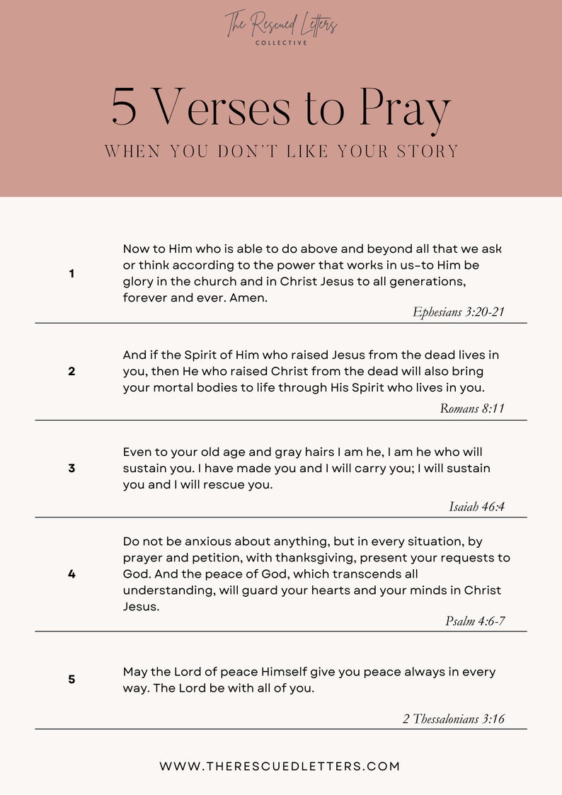 Printable Scripture References 5 Verses to Pray Printable: Scripture Reference Guide (digital Download ...