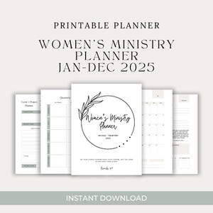 クリアランス | 2025年1月～12月 女性向けミニストリープランナー | 印刷可能 | 38ページ | キリスト教指導者向け | すぐにダウンロード