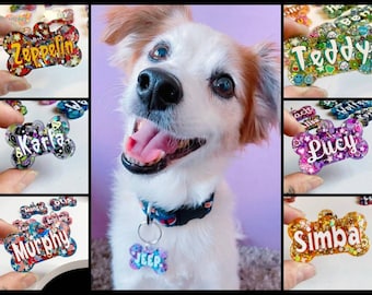 Custom Personalized Dog Tag, Resin Dog Tag, Personalized Custom Pet Name Tag