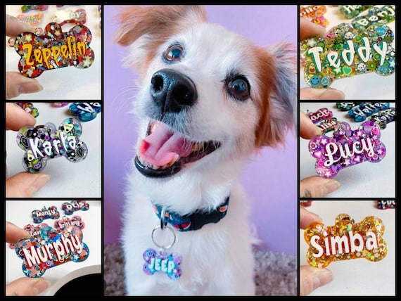 Custom Personalized Dog Tag, Resin Dog Tag, Personalized Custom Pet Name Tag