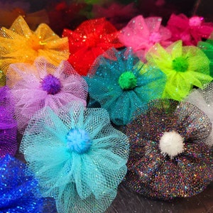 Rainbow Dog Bows, Custom Grooming Top-Knot Bows, Pink & Purple Dog Groomer&#39;s Bows, Red Dog Hair Bows, Colorful Dog Bows
