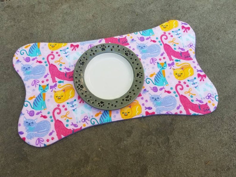 Placemat for Cats Cat dish Placemat Cat Placemat Cat Food Dish Platemat Kitty Placemat Pet Placemat
