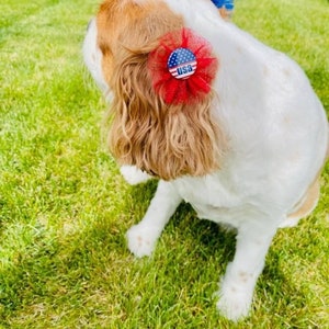 American Patriotic Independence Day Dog Bows, Forth of July Bow, Memorial Day Grooming Top-Knot Bows image 4