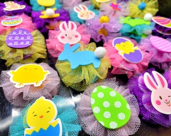Easter Dog Grooming Bows, Easter Bunny dog hair bows, Spring pastel dog bows, dog bows, Grooming Topknot Bows, Dog Collar Bows
