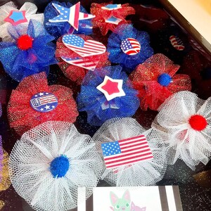 American Patriotic Independence Day Dog Bows, Forth of July Bow, Memorial Day Grooming Top-Knot Bows image 9