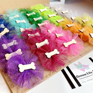 Dog Bone Grooming Bows, Grooming Topknot Bows with dog bones, Dog Groomer&#39;s Bows, Dog Bone bows, Dog bone bows , Bone bows