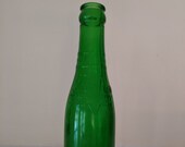 Vintage 1930s Nu Icy Soda Bottle Emerald Green Embossed 6 OZ Owens Illinois