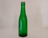 Vintage 1930s Nu Icy Soda Bottle Emerald Green Embossed 6 OZ Owens Illinois