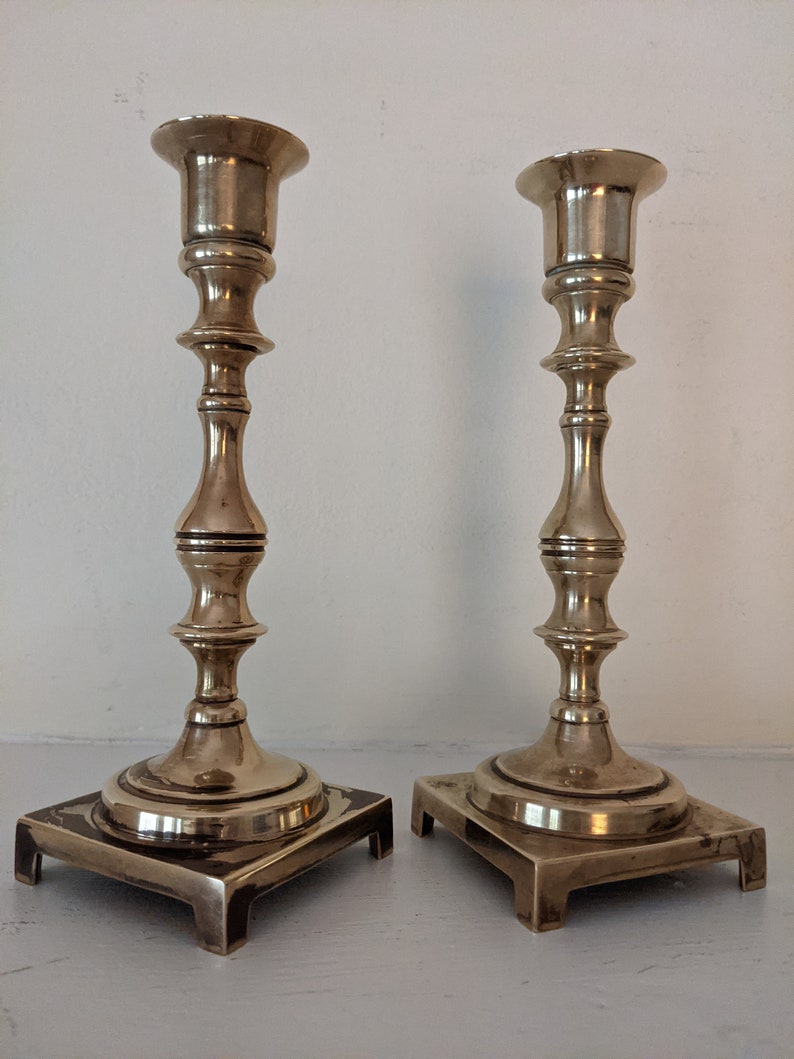 Baldwin in America Brass Candlestick Pair EB Mark Mid Etsy